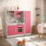 Cota Cozinha Com Geladeira E Fogão Brinquedo Infantil Rosa