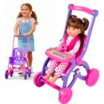 Carrinho De Boneca Bebê Reborn Brinquedo Menina Desmontável Lilás/rosa