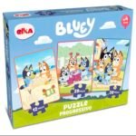 Quebra-cabeça Puzzle Progressivo Bluey 12, 20 E 30 Peças Elka
